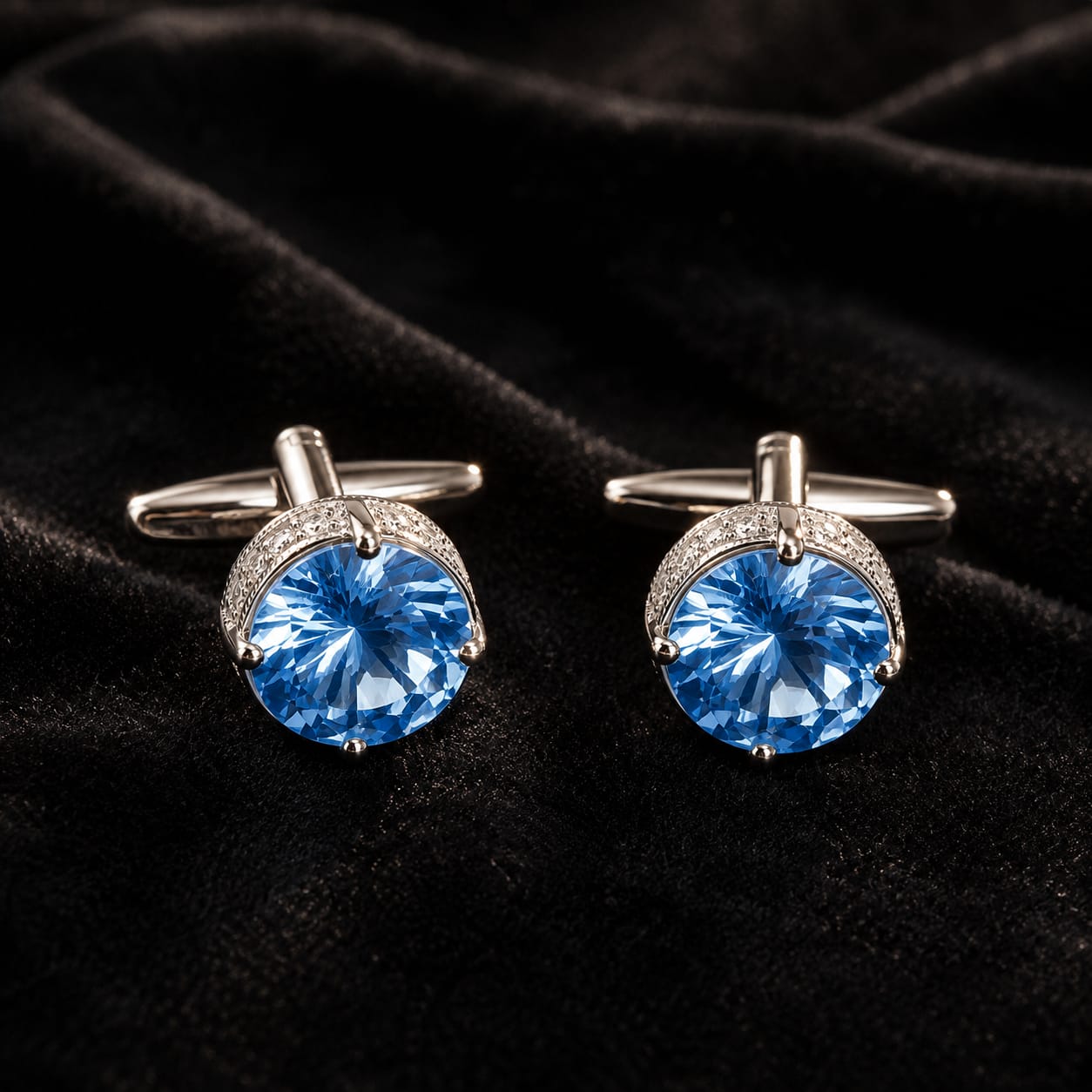 The Aegean Blue AD Stone Cufflinks - Detail