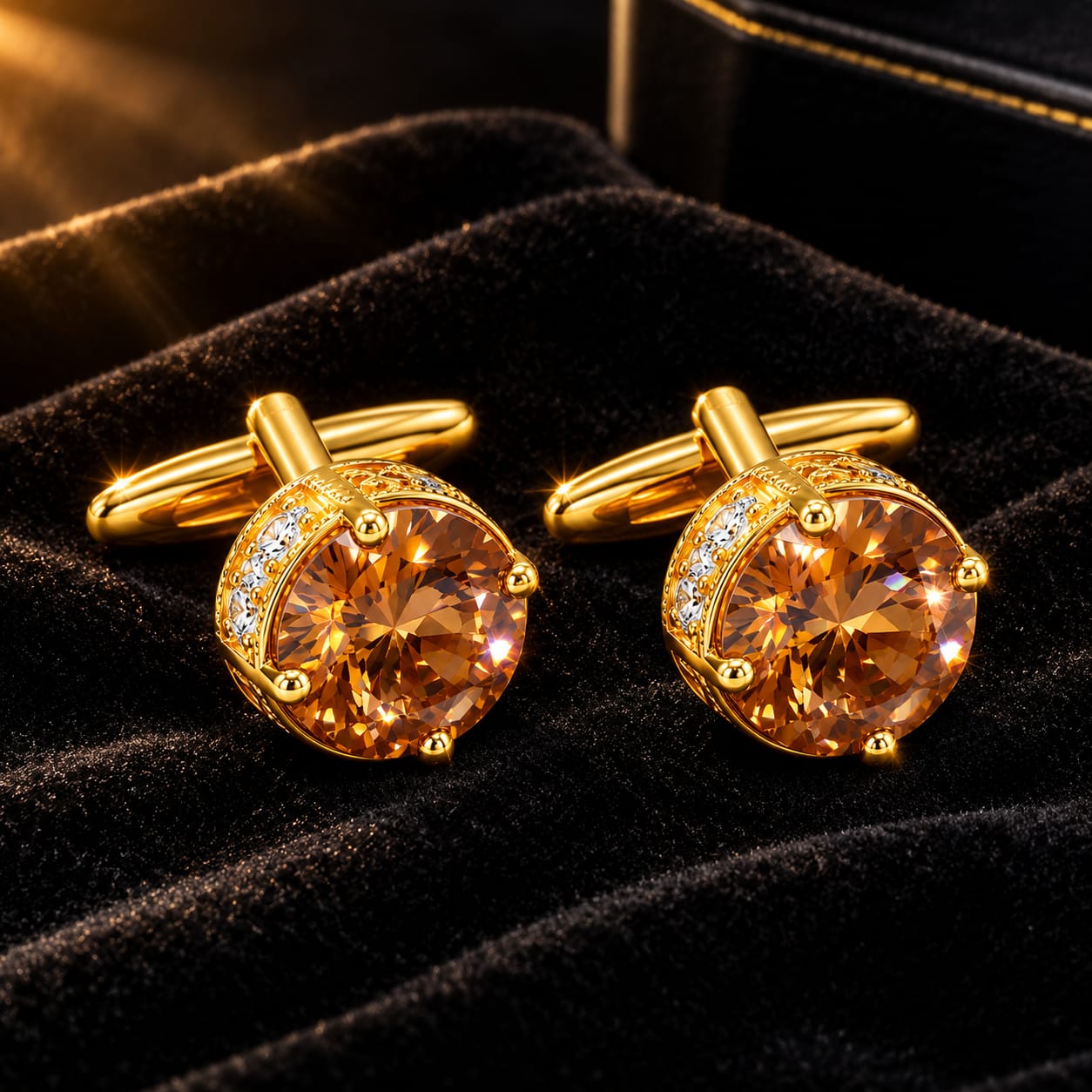 The Cognac Soleil AD Stone Cufflinks - Detail