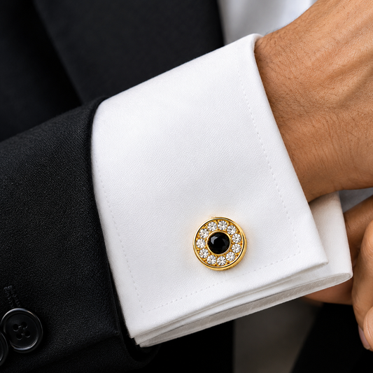 The Midnight Halo AD Stone Cufflinks - Model