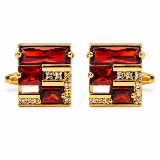 The Vermillion Architecte Cufflinks - Flat Lay