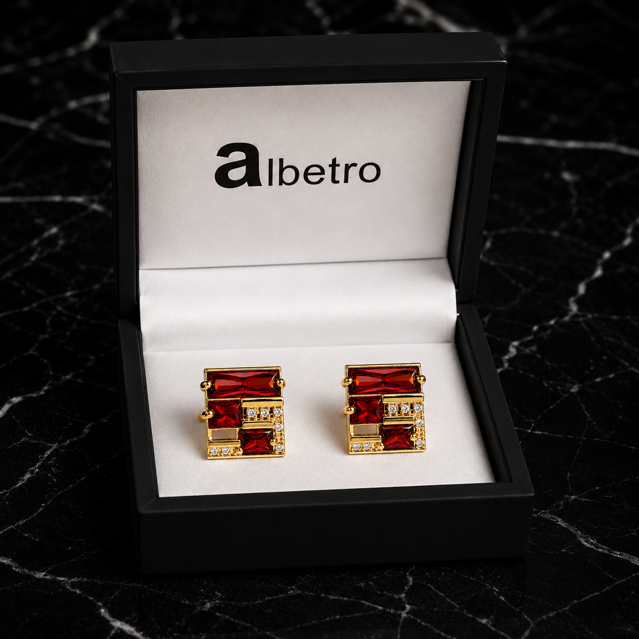 The Vermillion Architecte Cufflinks - Close Up