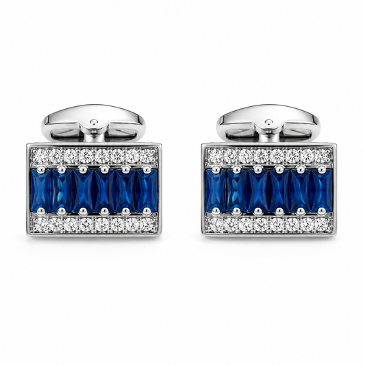 The Rivière Saphir Cufflinks - Flat Lay