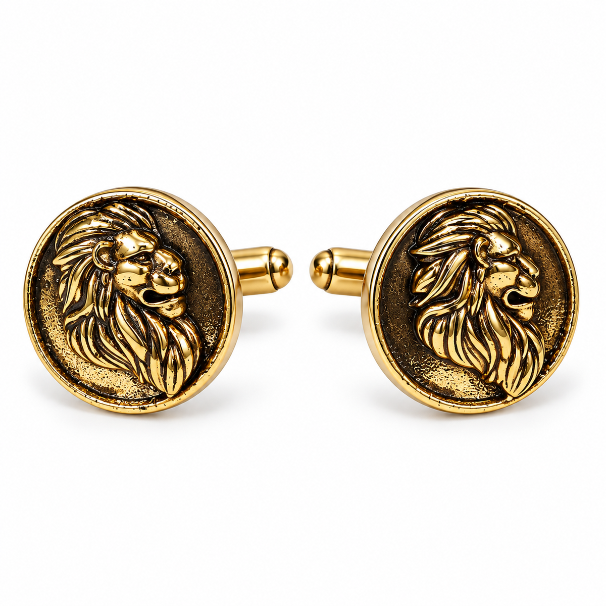 Albetro The Sovereign lion crest cufflinks in black Albetro gift box