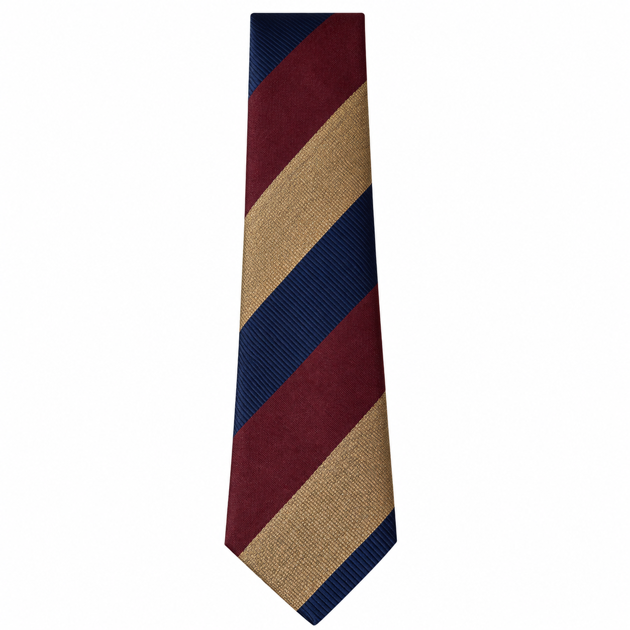 Navy Maroon Gold Accent Diagonal Necktie