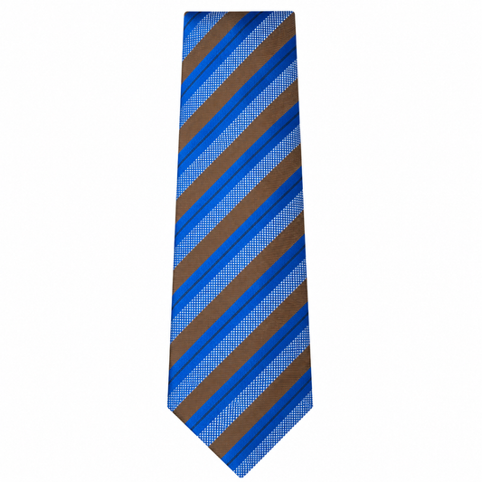 Sky Blue Brown Royal Stripe Necktie