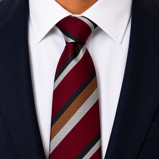 Burgundy Wine Multi-Stripe Formal Necktie
