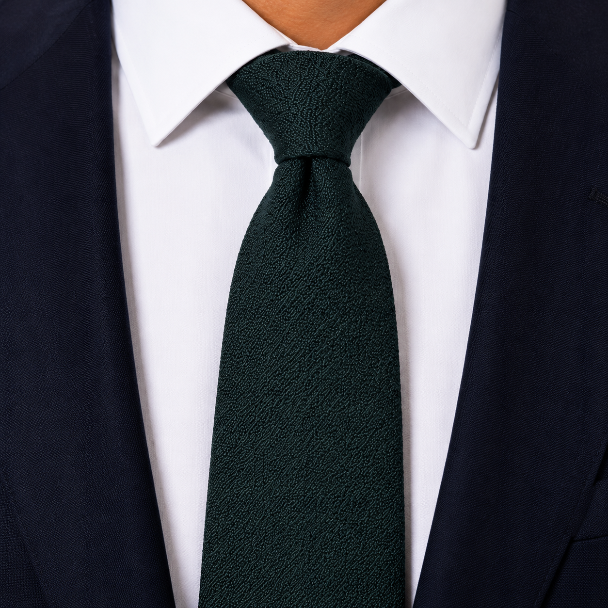 Forest Green Solid Textured Necktie