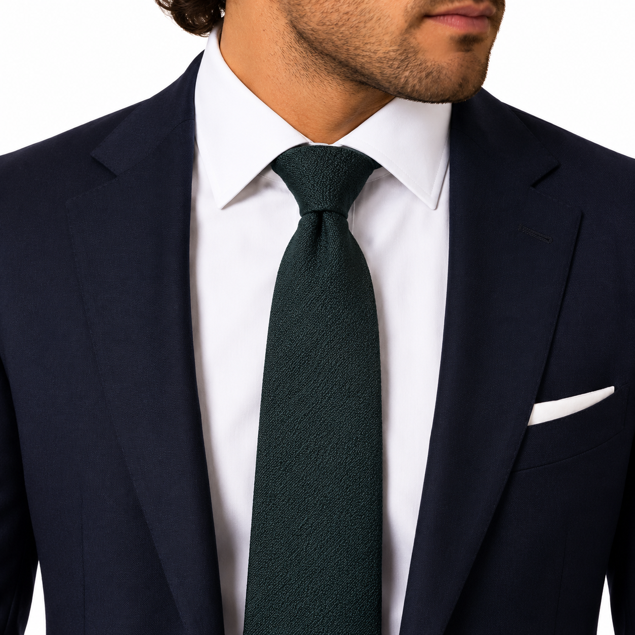 Forest Green Solid Textured Necktie