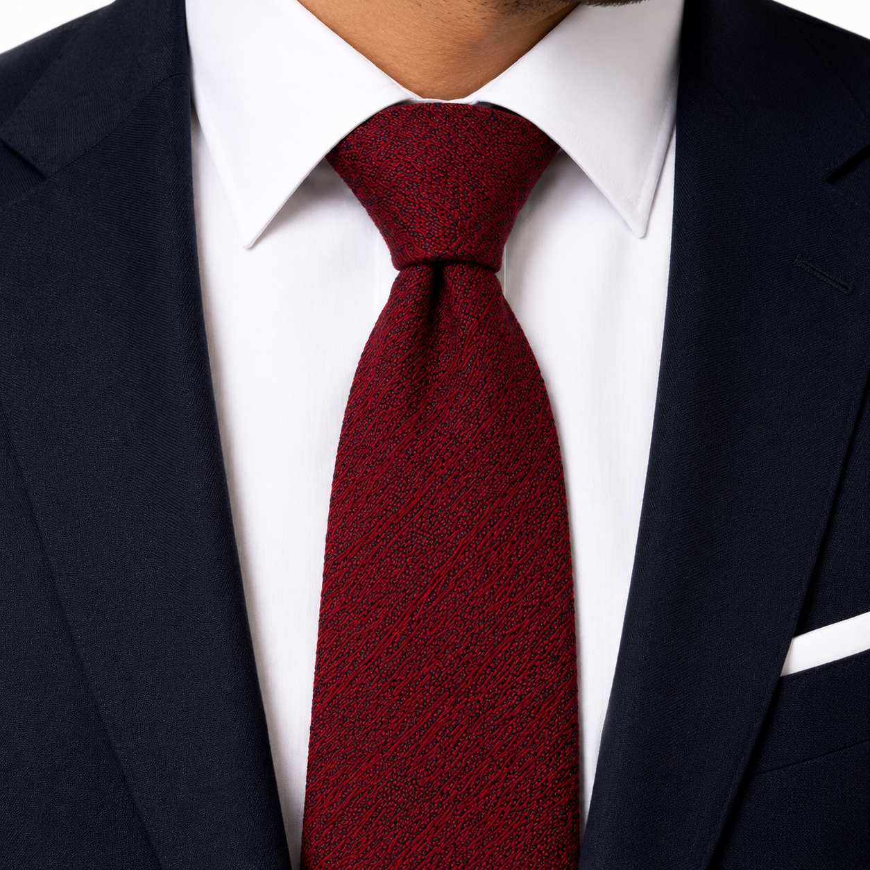 Burgundy Wine Solid Textured Necktie