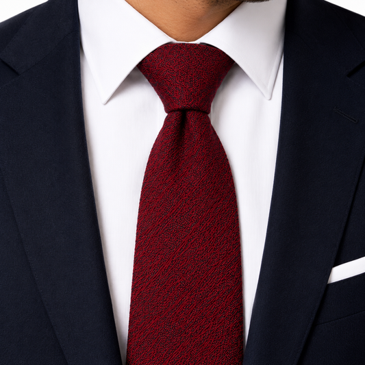 Burgundy Wine Solid Textured Necktie