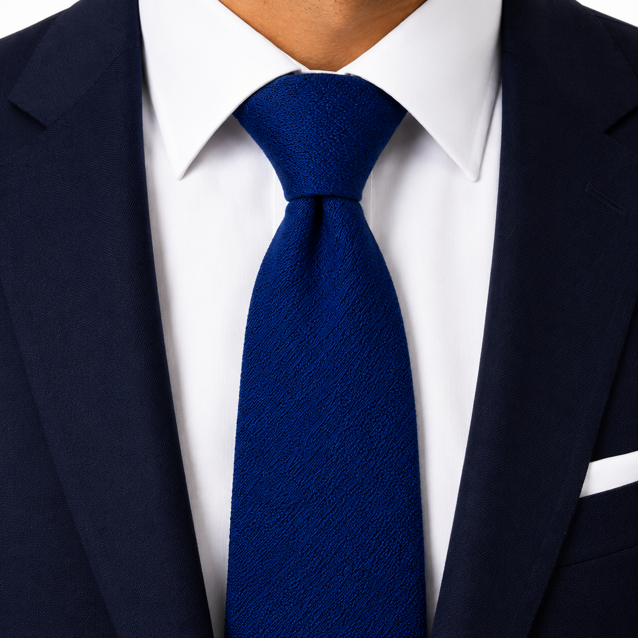 Royal Blue Solid Textured Necktie