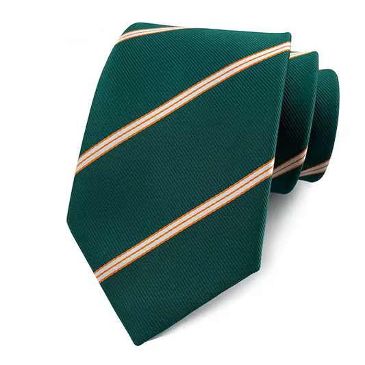 Emerald Teal Triple Stripe Formal Necktie