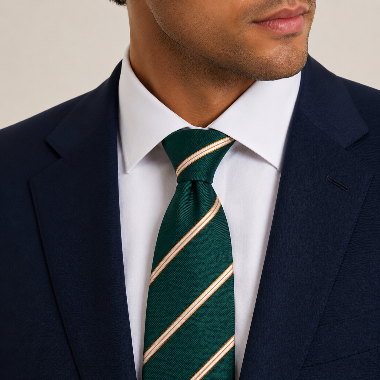 Emerald Teal Triple Stripe Formal Necktie