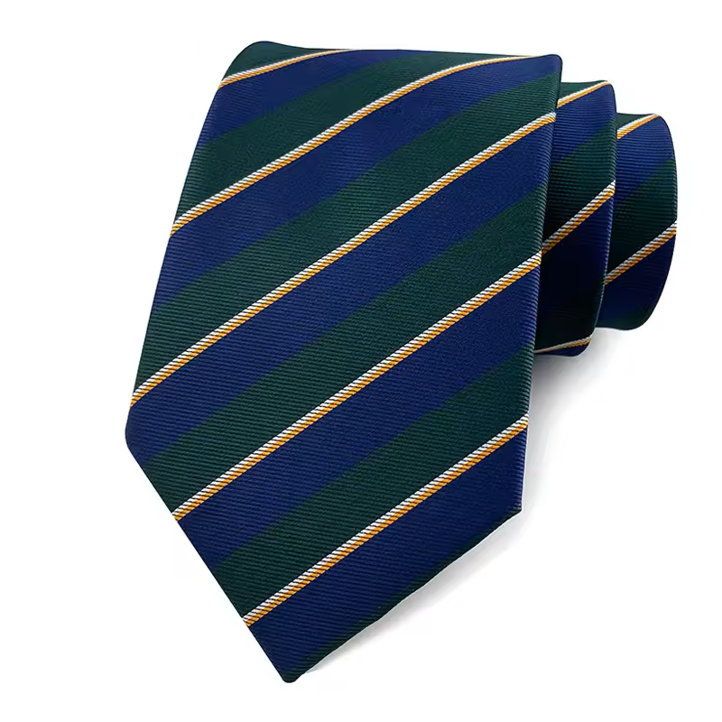 Navy Teal Green Gold Double Stripe