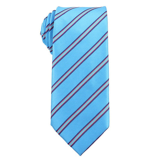 Sky Blue Purple Triple Stripe Necktie