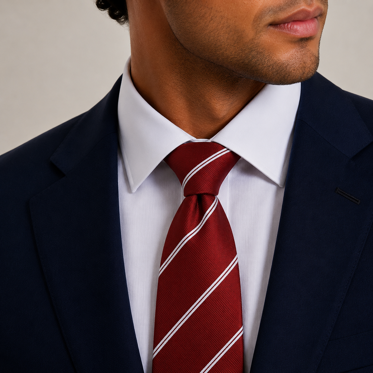 Burgundy Wine White Stripe Necktie