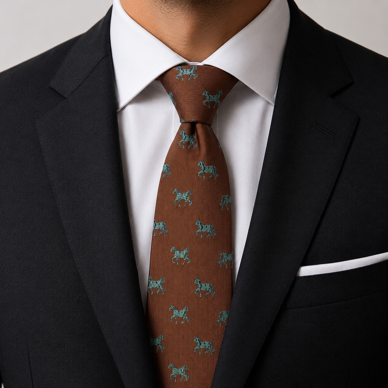 Equestrian Heritage Horse Motif Premium Tie