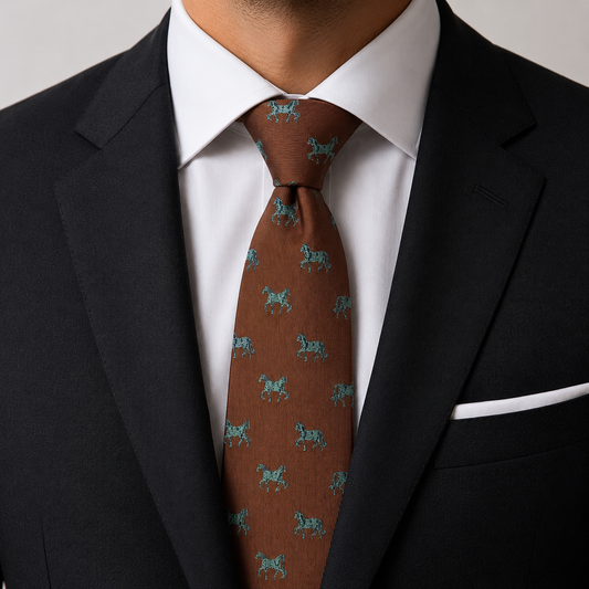 Equestrian Heritage Horse Motif Premium Tie