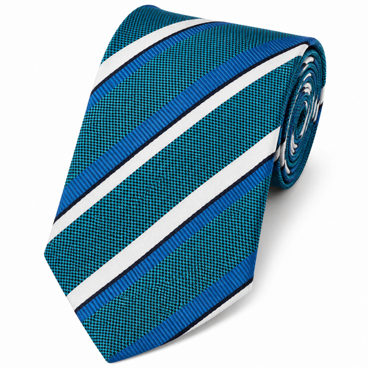 The Riviera Royal Blue & White Stripe Tie