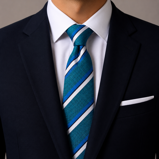 The Riviera Royal Blue & White Stripe Tie