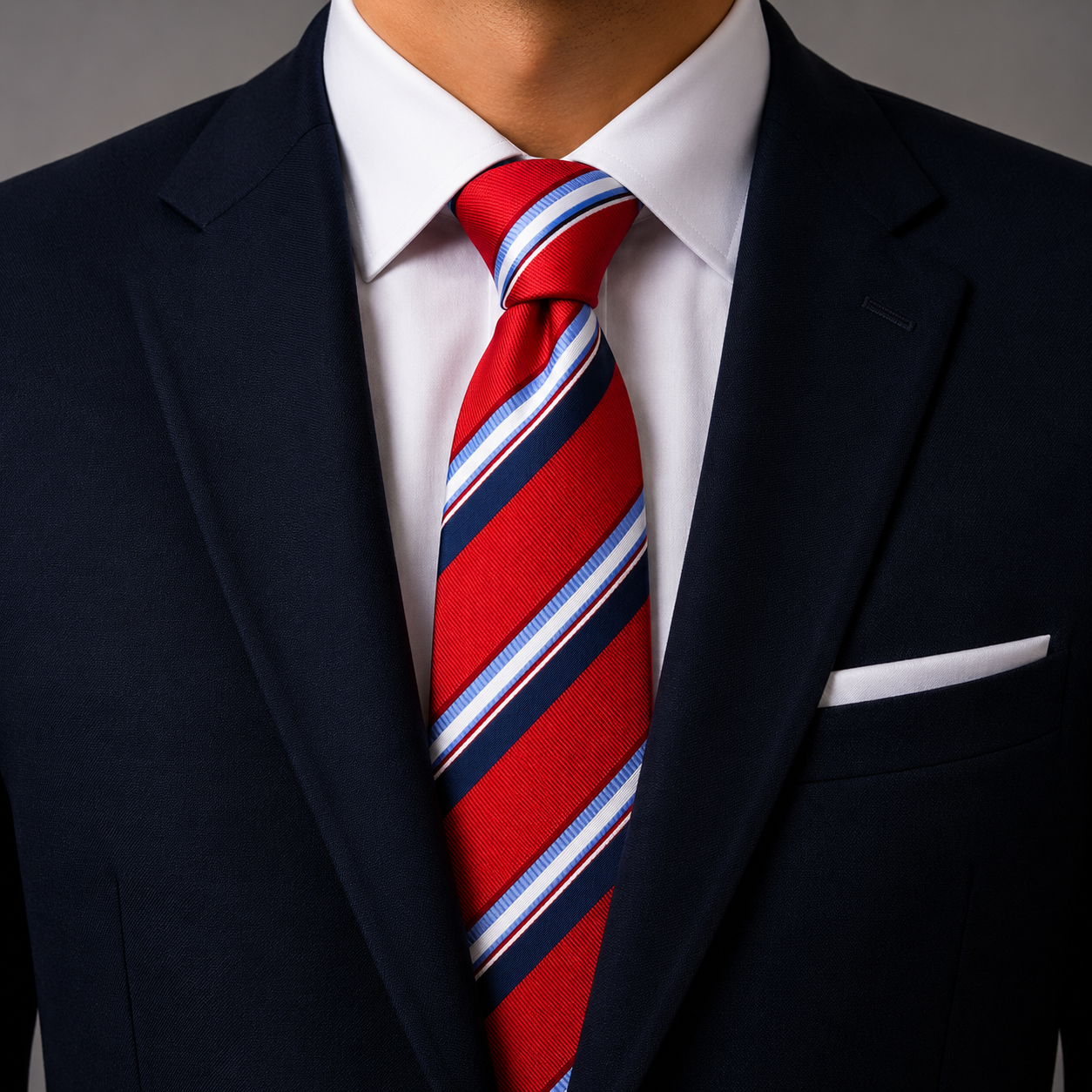 The Guardsman Crimson & Navy Double Stripe Tie