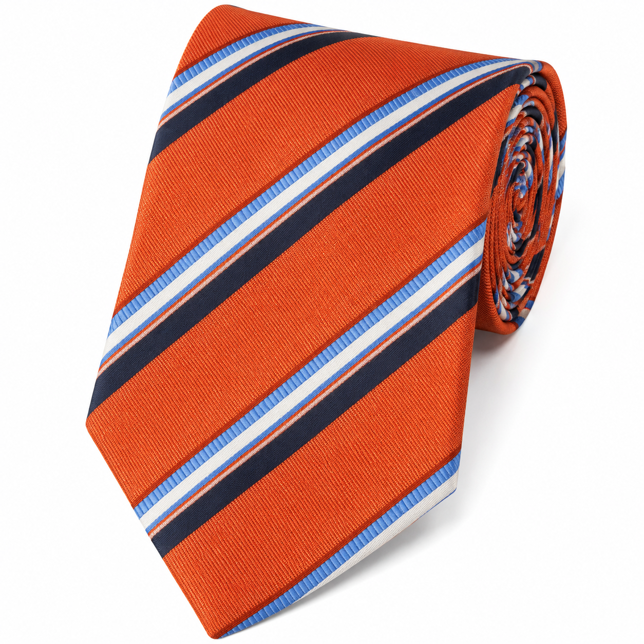 The Cotswolds Terracotta & Navy Stripe Tie