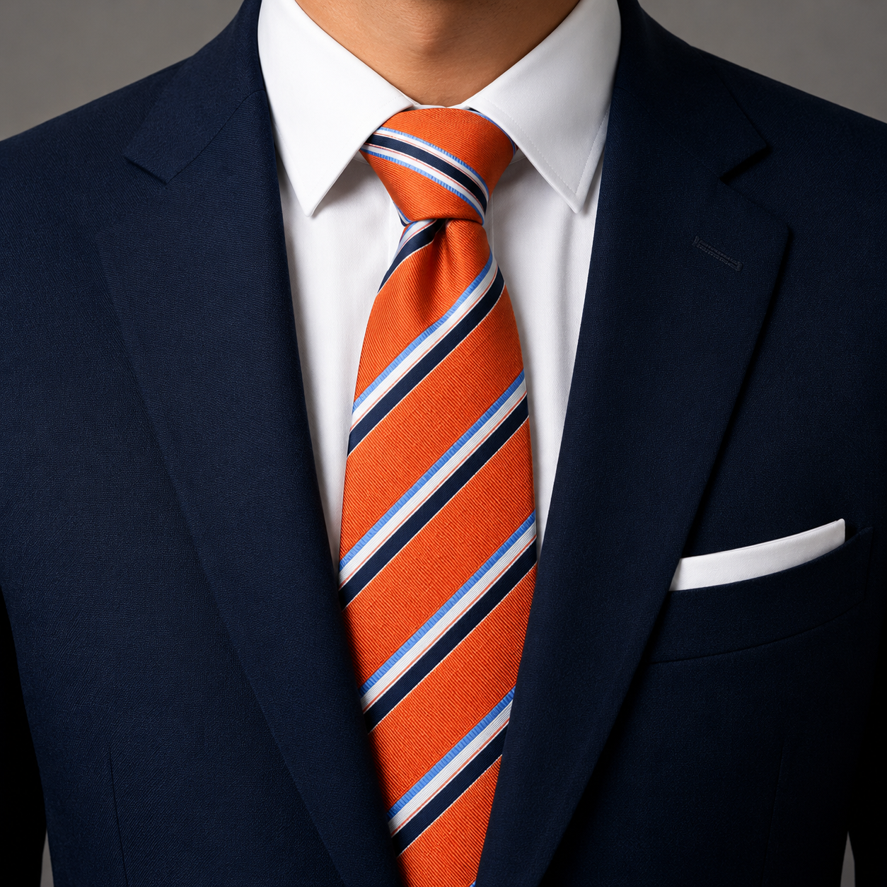 The Cotswolds Terracotta & Navy Stripe Tie