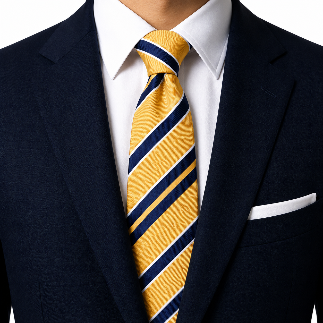 The Midas Gold & Midnight Navy Stripe Tie