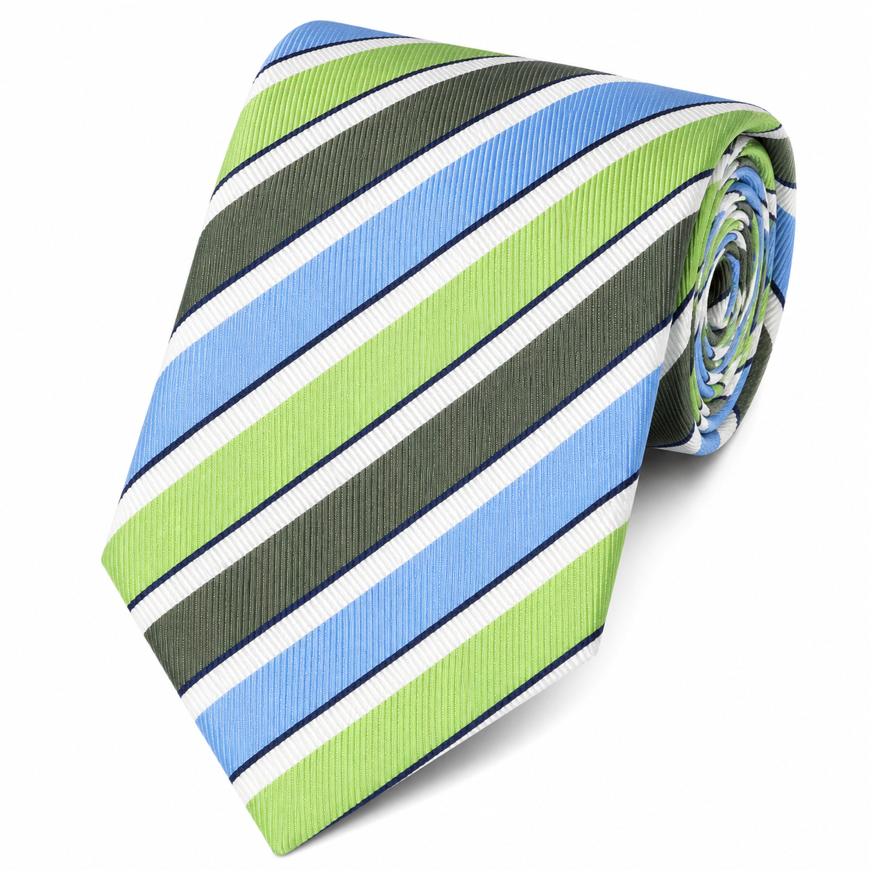 The Belgravia Sky Blue & Lime Green Multi Stripe Tie