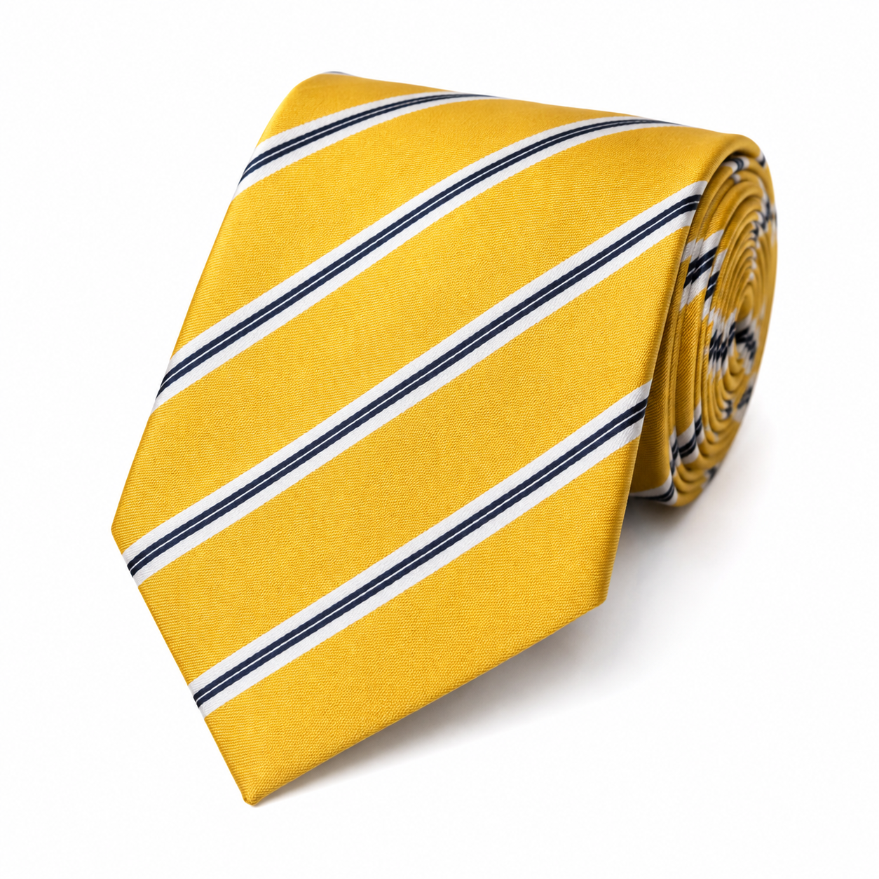The Sunbeam Gold Pinstripe Tie - Flat Lay