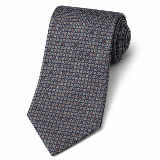 The Pewter Micro Floret Tie - Flat Lay