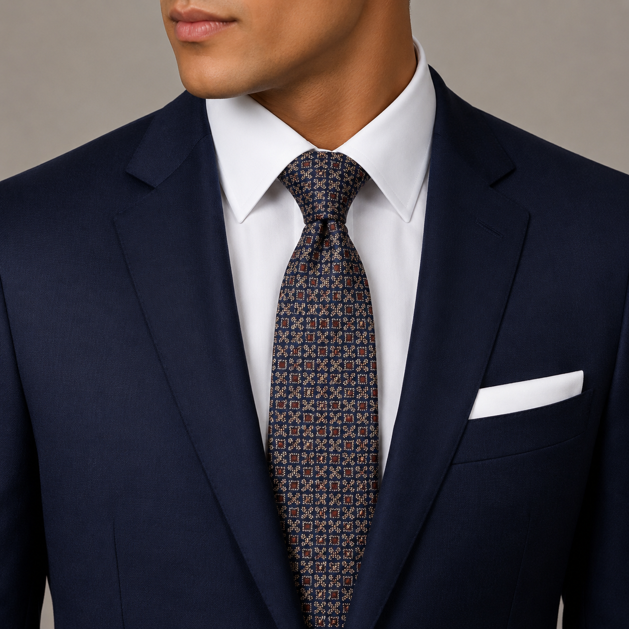 The Pewter Micro Floret Tie - Model