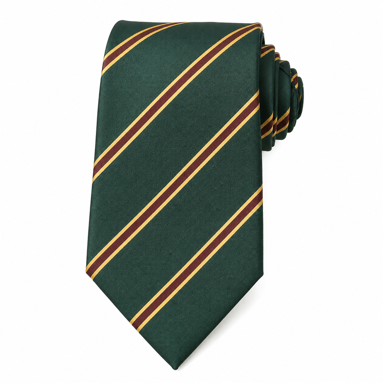 The Sherwood Green Club Stripe Tie - Flat Lay