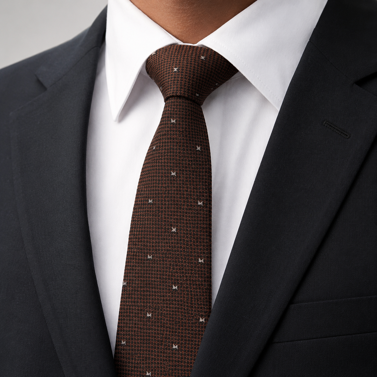 The Walnut Scatter Motif Tie - Model
