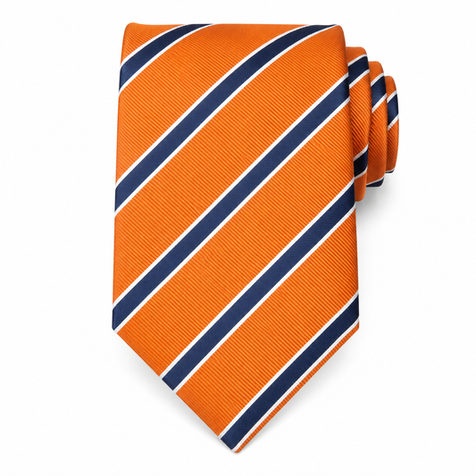 The Amber Sunset Stripe Tie - Flat Lay