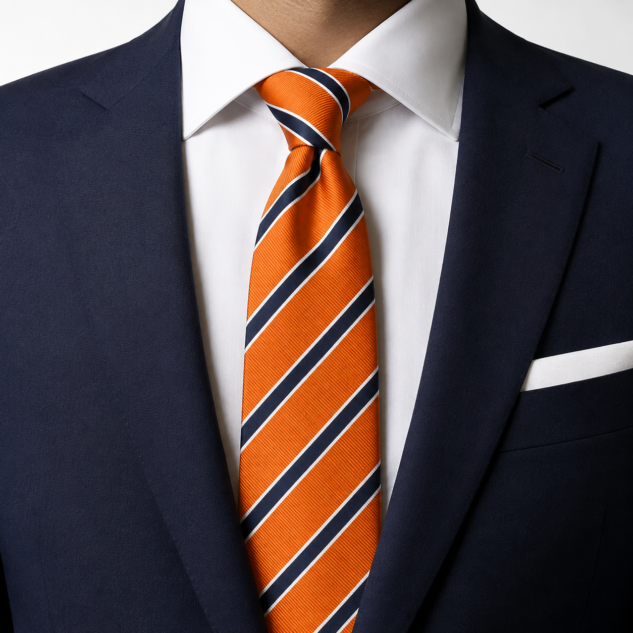 The Amber Sunset Stripe Tie - Model