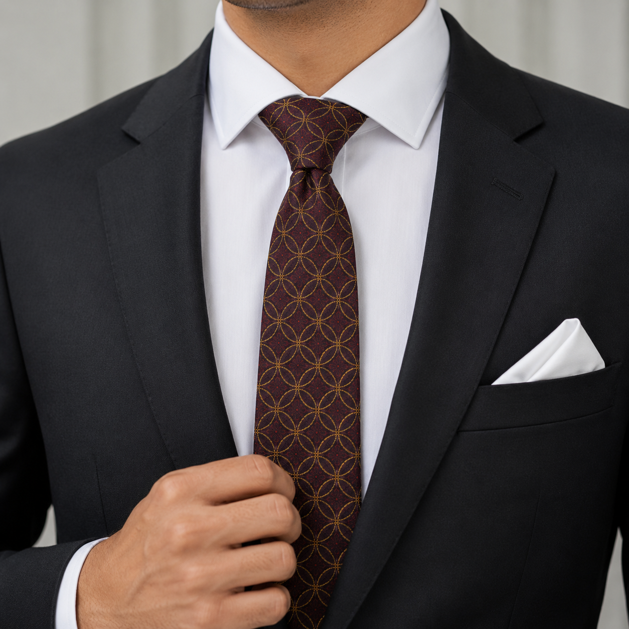 The Bronze Ring Lattice Tie - Model
