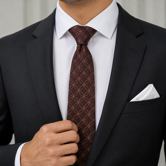 The Bronze Ring Lattice Tie - Model