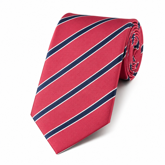 The Coral Blush Pinstripe Tie - Flat Lay