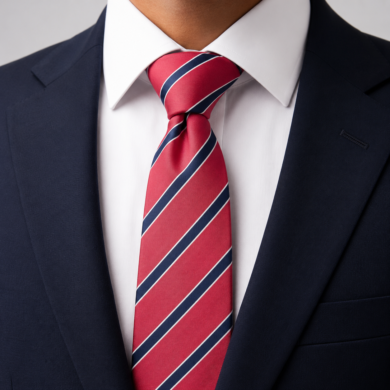 The Coral Blush Pinstripe Tie - Model