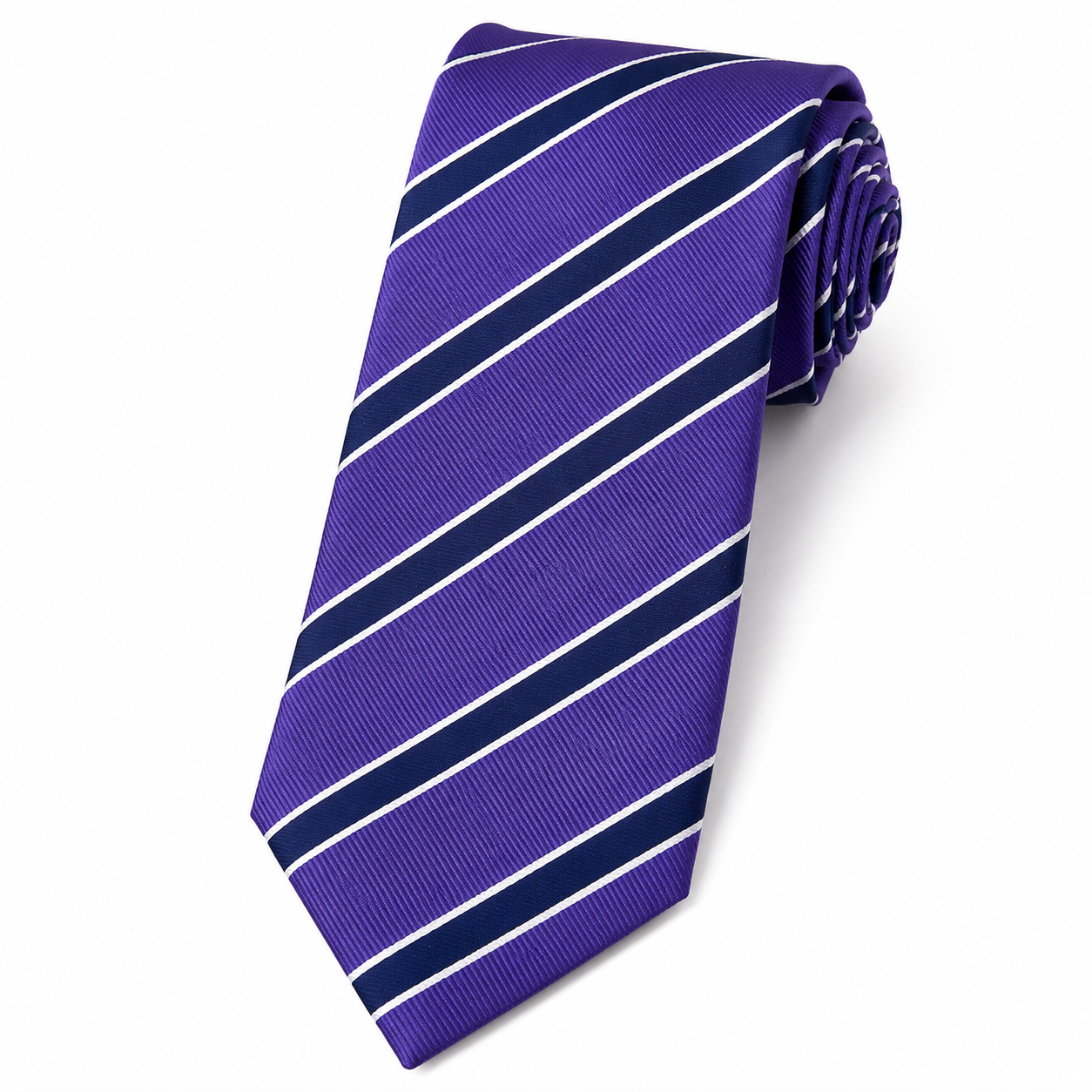 The Violet Sovereign Pinstripe Tie - Flat Lay