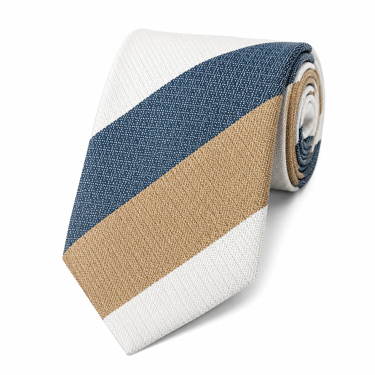 The Coastal Dune Block Stripe Tie - Flat Lay