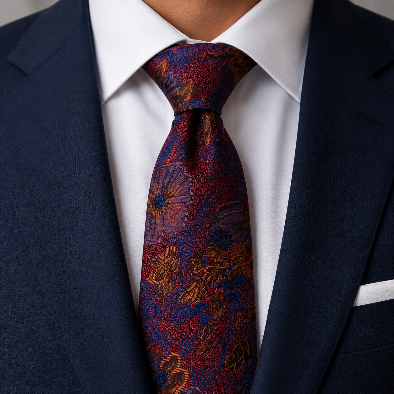 The Botanica Ember Wildflower Tapestry Tie - Model
