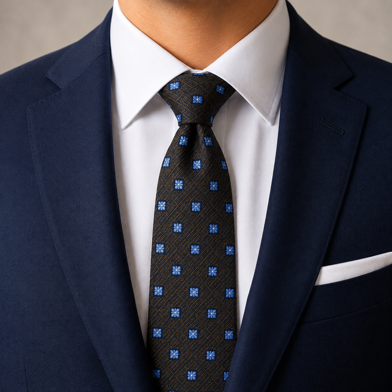 The Highland Tweed Floret Tie - Model