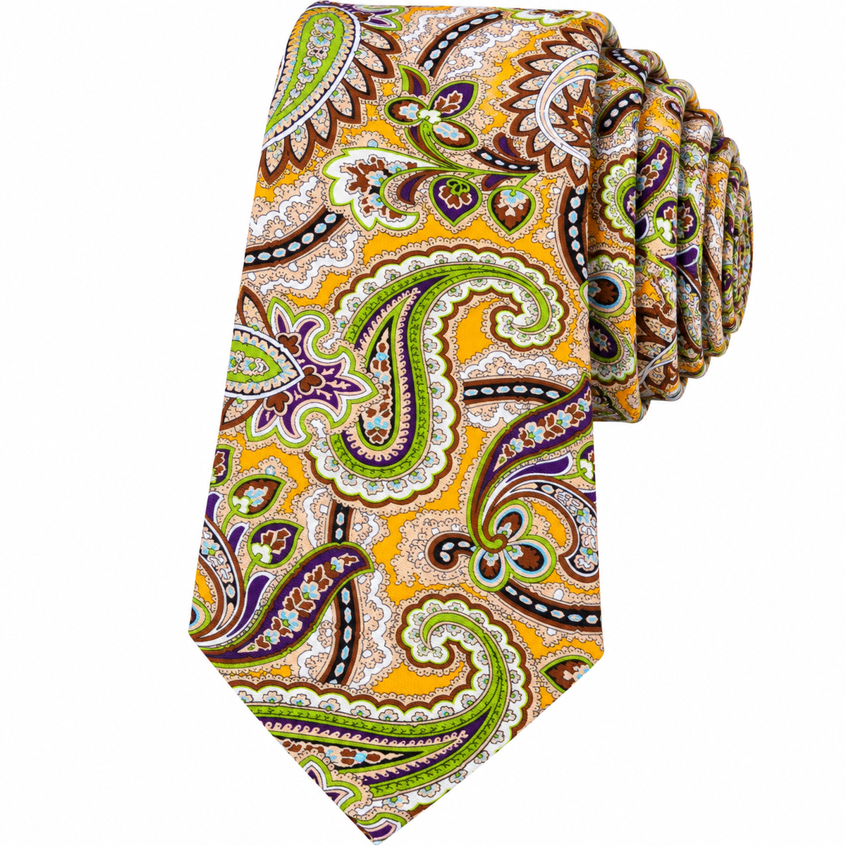 Albetro The Saffron Garden saffron gold paisley tie detailed view