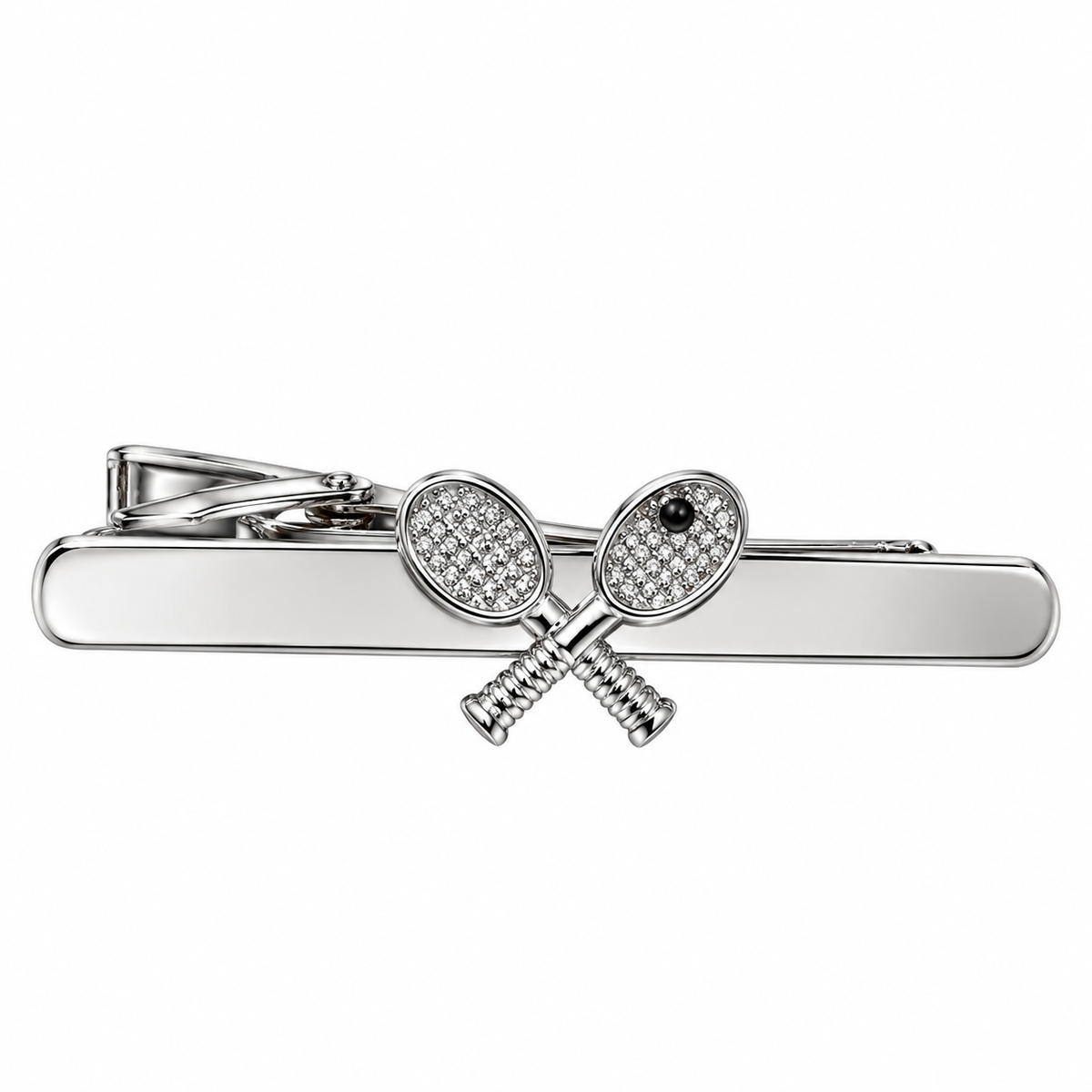 The Grand Slam Tennis Racket Tie Clip - Flat Lay