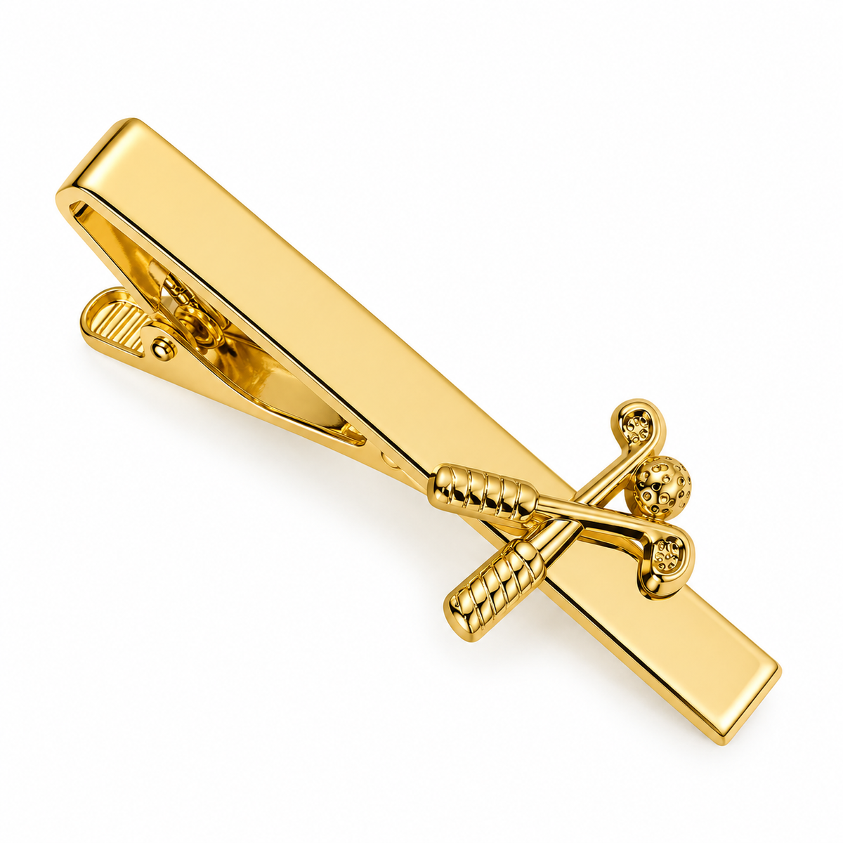 The Fairway Gold Golf Club Tie Clip - Flat Lay