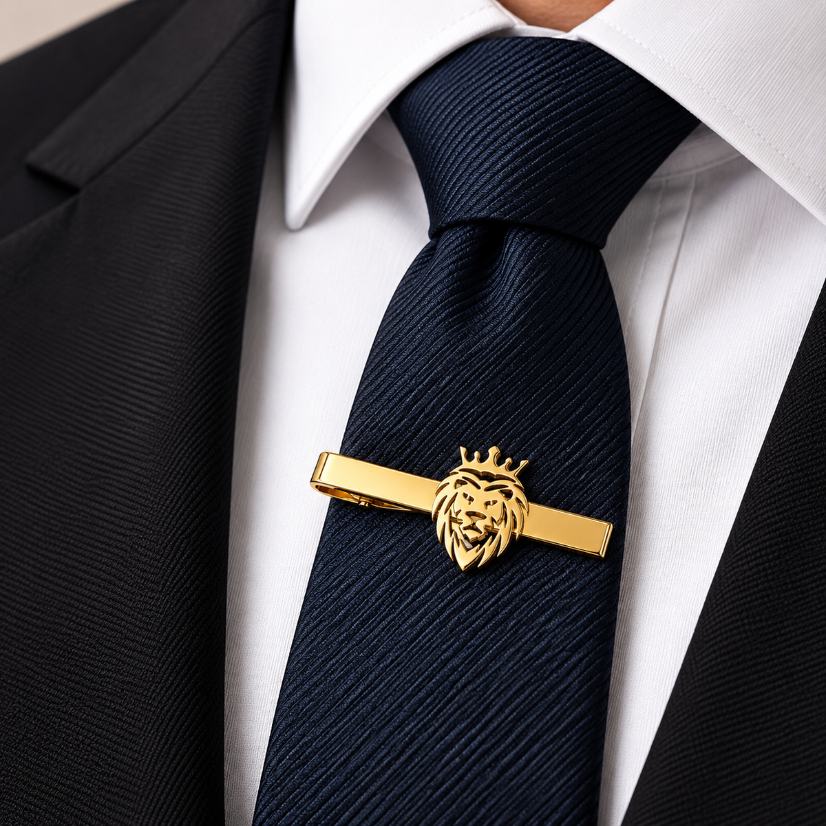 The Crowned Lion Gold Majesty Tie Clip - Model