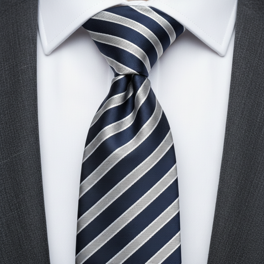 Classic Navy Striped Formal Tie