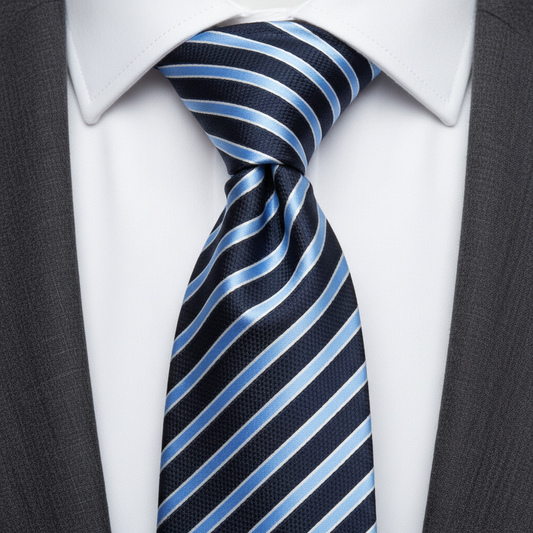 Blue Jacquard Stripe Ties for Men